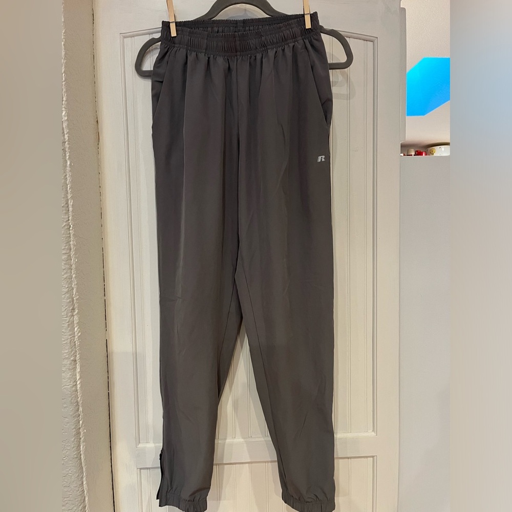 Russell dri power 360 sweat pants size small gray with zip and elastic ankle